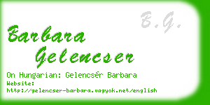 barbara gelencser business card