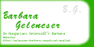 barbara gelencser business card